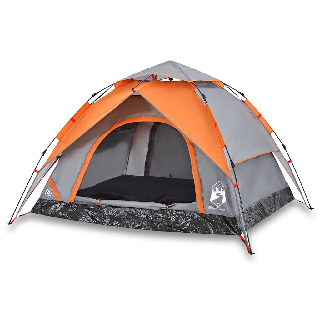 Vidaxl Dome Tent 3 Personne Fast Release Grey and Orange