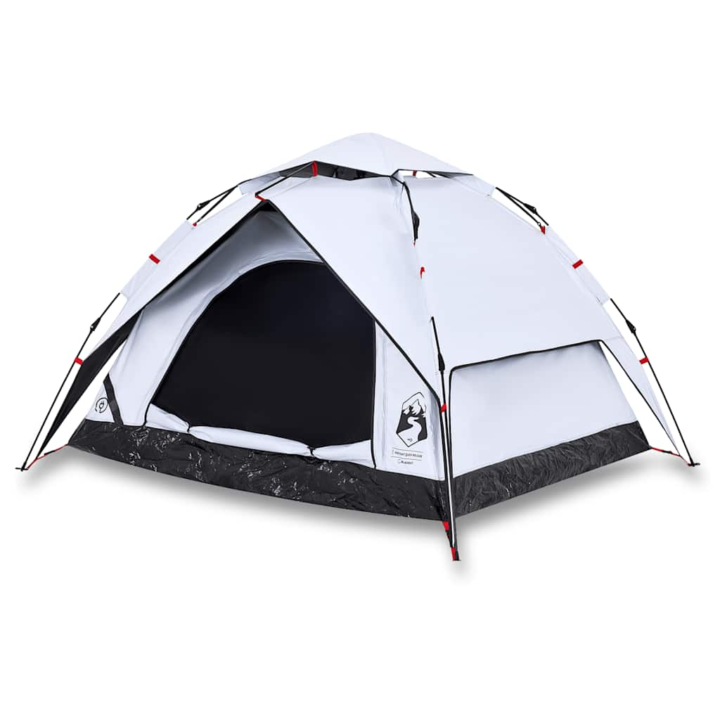 Vidaxl Dome telt 3-person hurtig utgivelse Blackout Fabric White