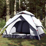 Vidaxl Dome Telt 3-personers hurtig frigivelse Blackout Fabric White