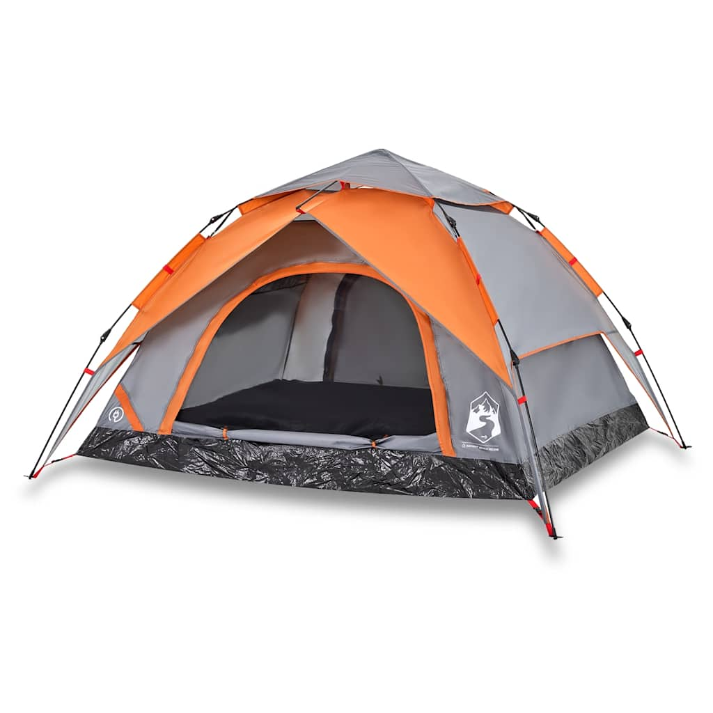 Vidaxl Dome Tent 4-Personen Fast Release Grey und Orange