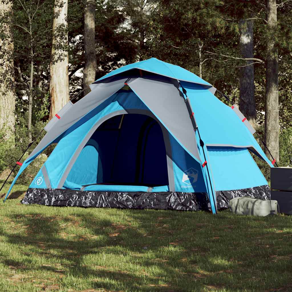 Vidaxl Dome Tent de 5 personas Liberación rápida Azul