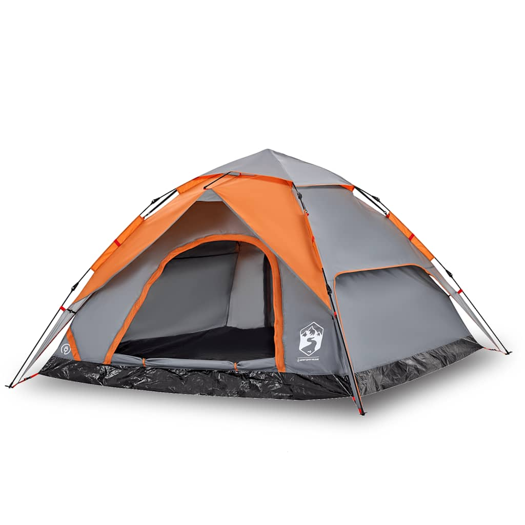 Vidaxl dome tente 5 personnes Fast Release Grey and Orange