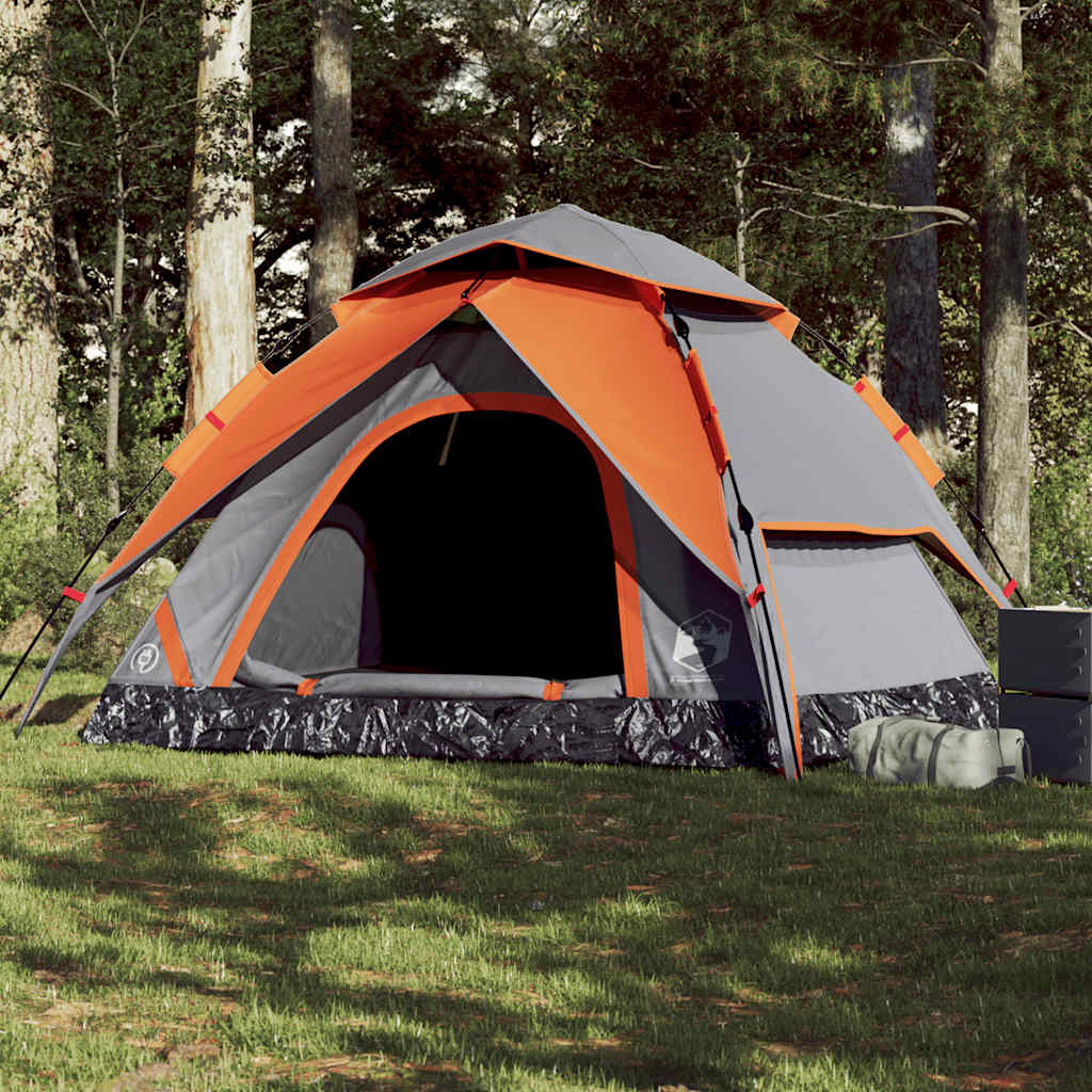 Vidaxl Dome Tent 5-osobowy szybki wydawanie Grey i Orange