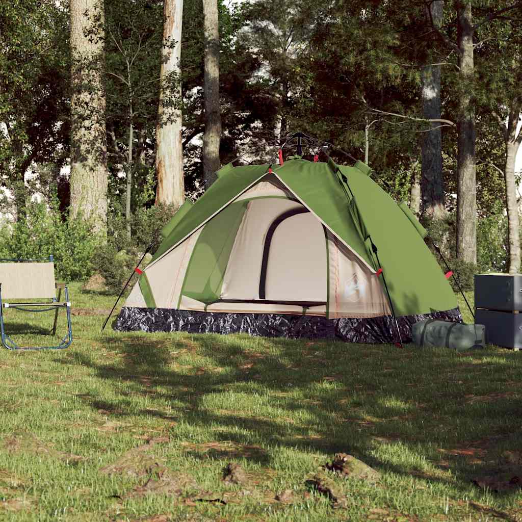 Vidaxl Dome Tent de 2 personas Liberación rápida Green