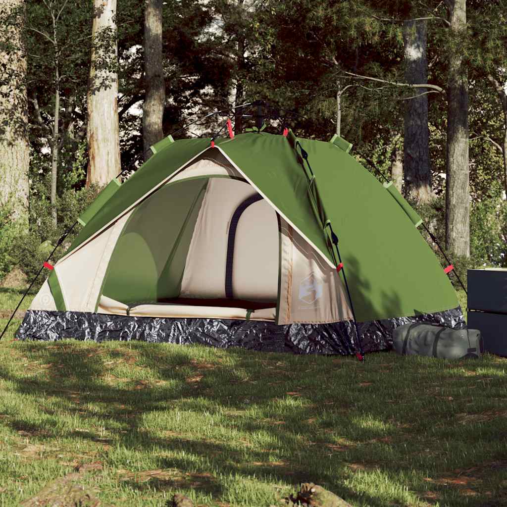 Vidaxl Dome Tent Tende a 3 persone Release Fast Green