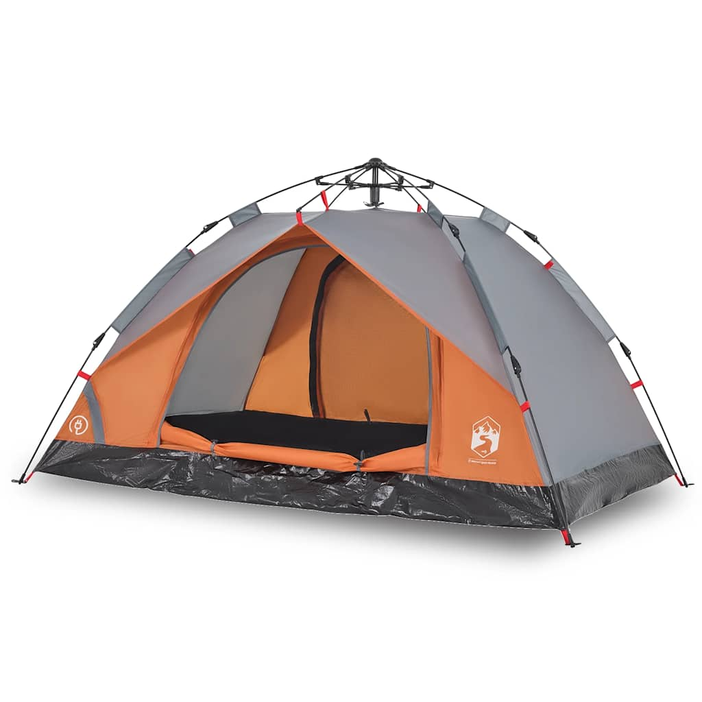 Vidaxl Dome Tent 3-osobowy szybki wydawanie Grey i Orange