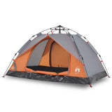 Vidaxl Dome Tent 3-osobowy szybki wydawanie Grey i Orange