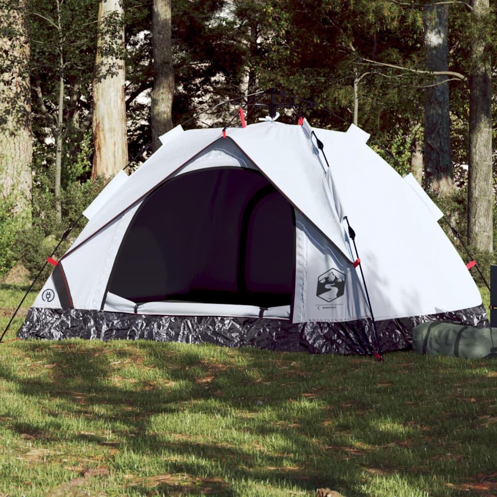 Vidaxl Dome tent 3-person fast release blackout fabric white