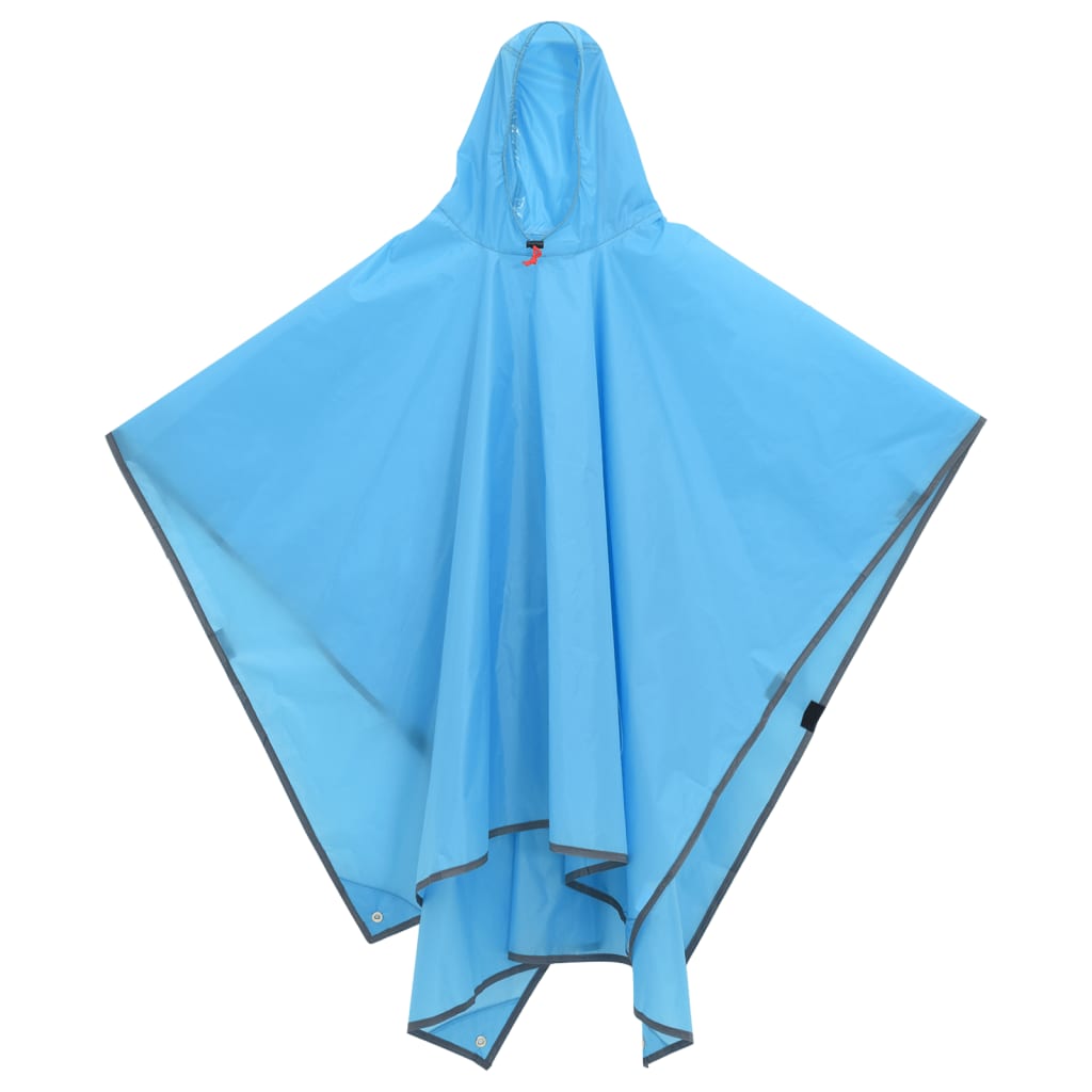 Vidaxl Rain Poncho med Hood 2-i-1 Design 223x145 cm blå