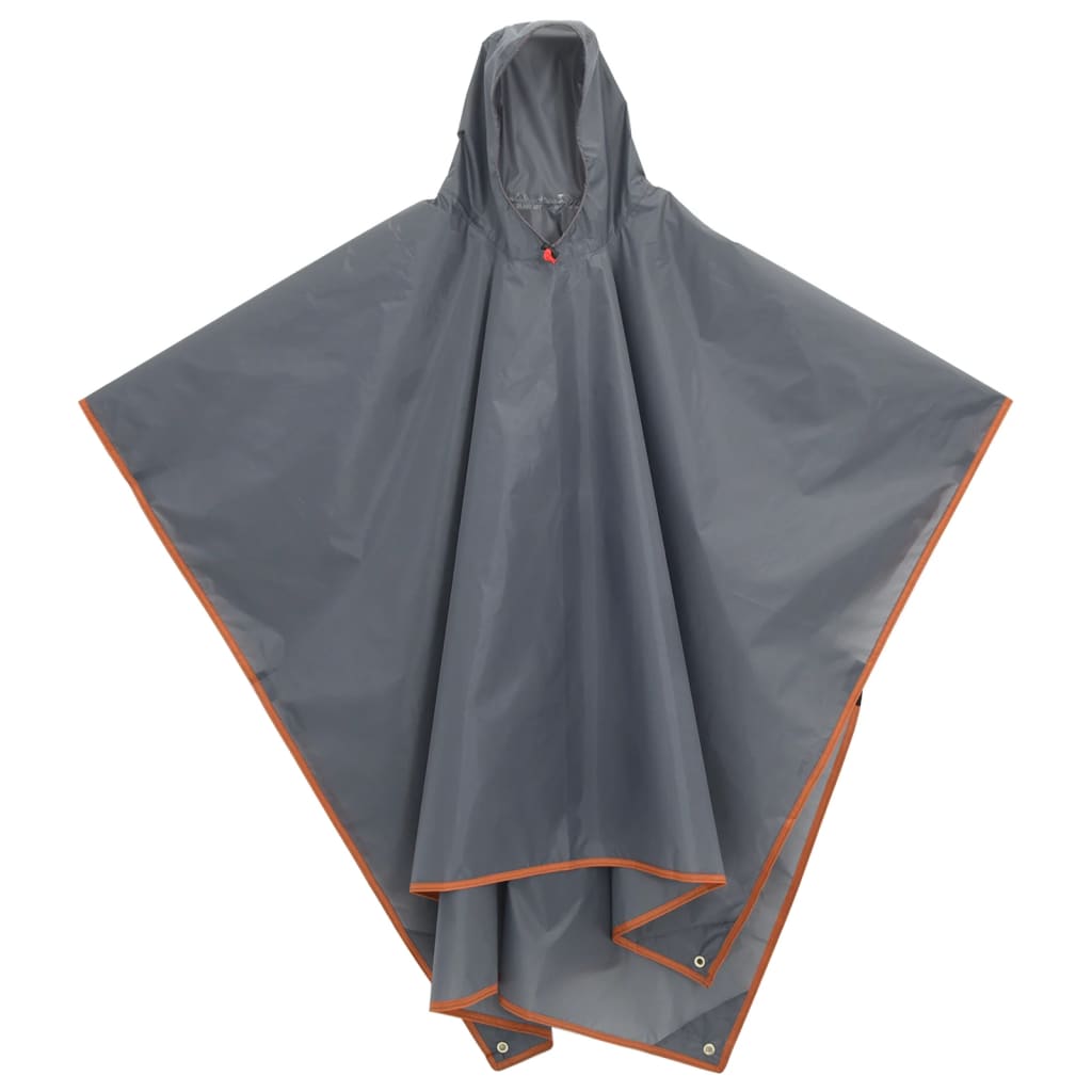 Vidaxl Rain Poncho med hette 2-i-1 design 223x145 cm grå oransje