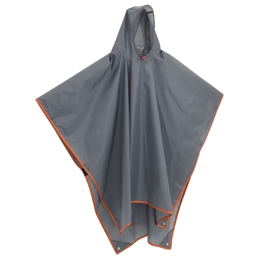 Vidaxl Rain Poncho z Hood 2-in-1 Design 223x145 cm szary pomarańczowy