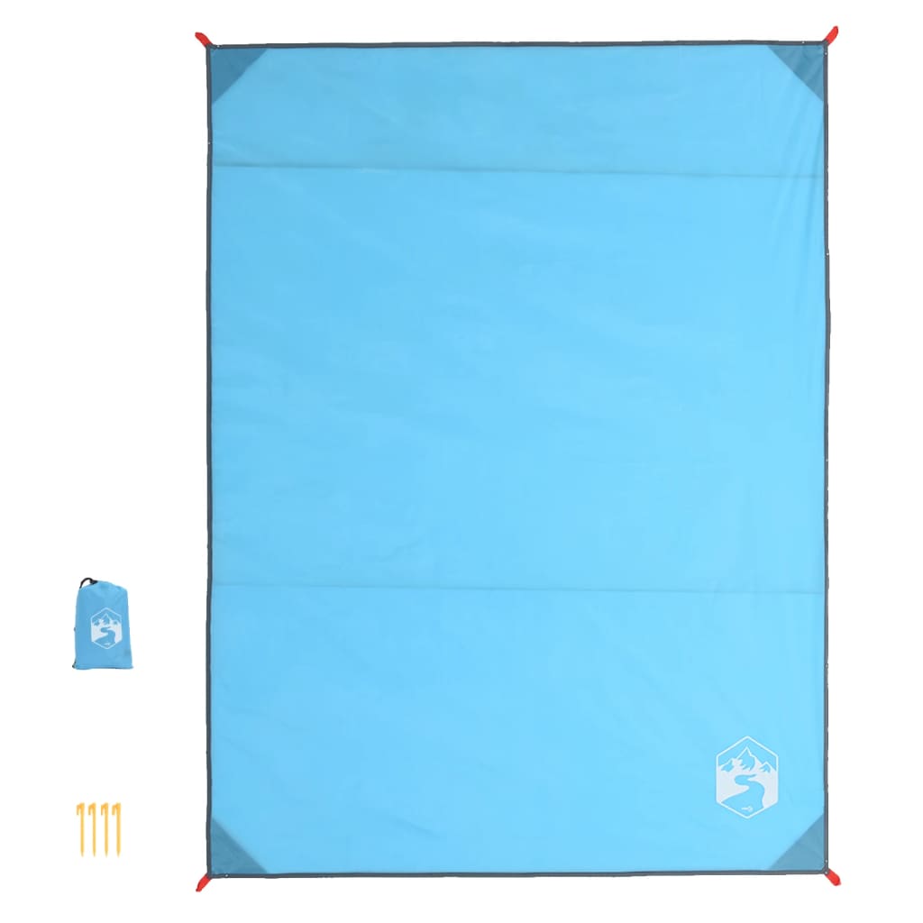 Vidaxl piknik teppe med knagger 205x155 cm blå