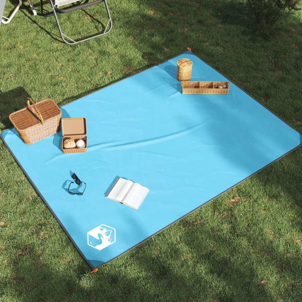 Alfombra de picnic Vidaxl con clavijas 205x155 cm azul