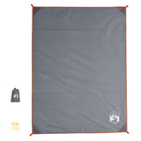 Vidaxl tappeto picnic con pioli 205x155 cm grigio e arancione