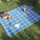 Vidaxl picnic rug foldable checkered 200x150 cm velvet blue