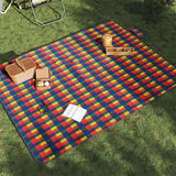 Vidaxl Picnic Rug Składany szachownica 200x150 cm Velvet Multi -colored