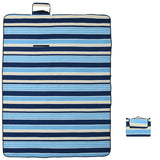 Vidaxl picnic rug foldable striped 200x150 cm velvet blue white