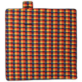 Vidaxl picnic rug foldable checkered 200x200 cm velvet multi -colored