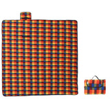 Vidaxl picnic rug foldable checkered 200x200 cm velvet multi -colored