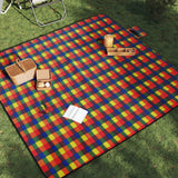 Alfombra de picnic de Vidaxl a cuadros plegable 200x200 cm Velvet Multi -Colored