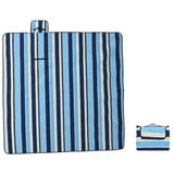 Vidaxl picnic rug foldable striped 200x200 cm velvet blue white