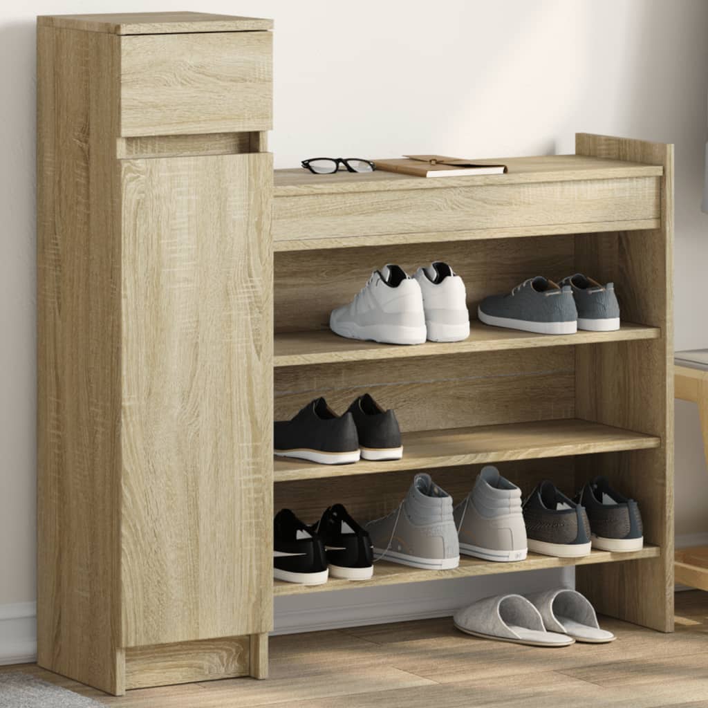 VidaXL shoe cabinet 100.5x28x100 cm processed wood sonoma oak colored