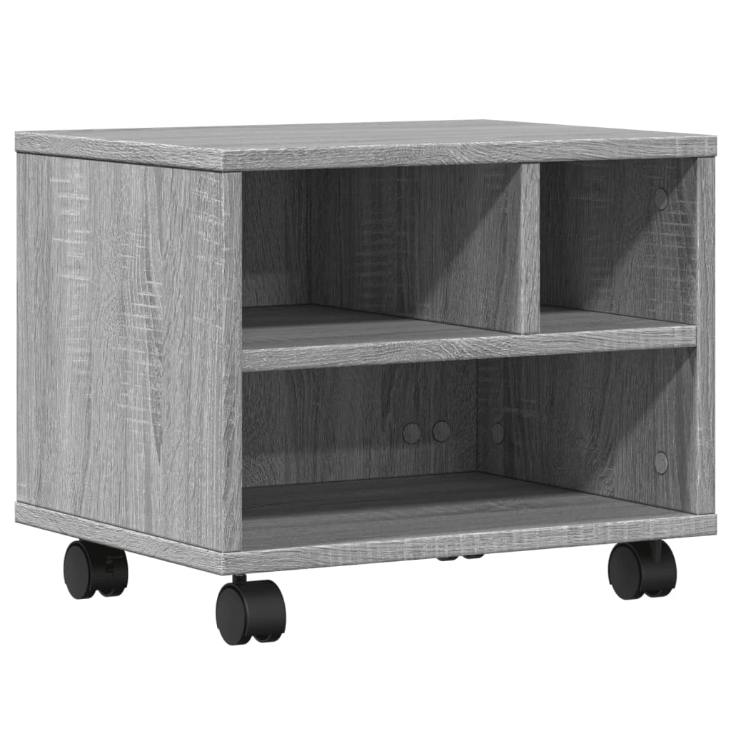 Vidaxl Dréckerkëscht mat Rieder 41x32x34.5 cm Greyoma Oakfaarf