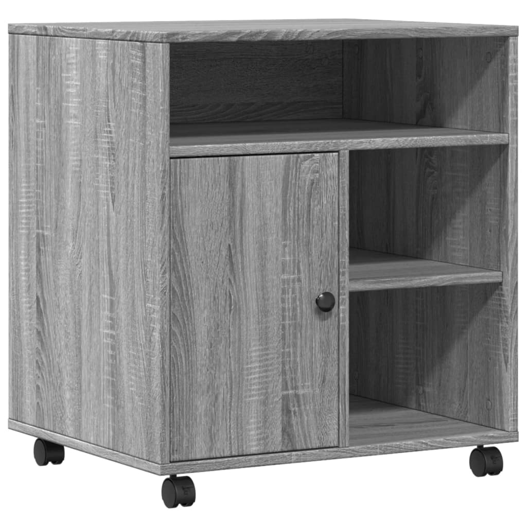 Boîte d'imprimante Vidaxl avec roues 60x50x67 cm gris sonoma chêne couleur