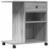 Vidaxl Drécker Këscht mat Rieder 60x40x68.5 cm Grey Sonoma Oakfaarf