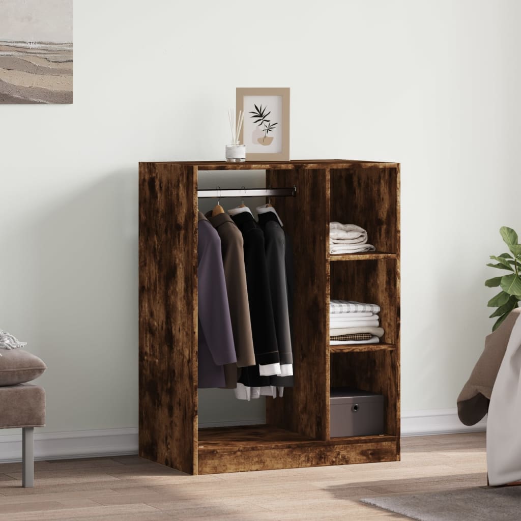 Vidaxl garderobe 77x48x102 cm utøvd tre røkt eik farget