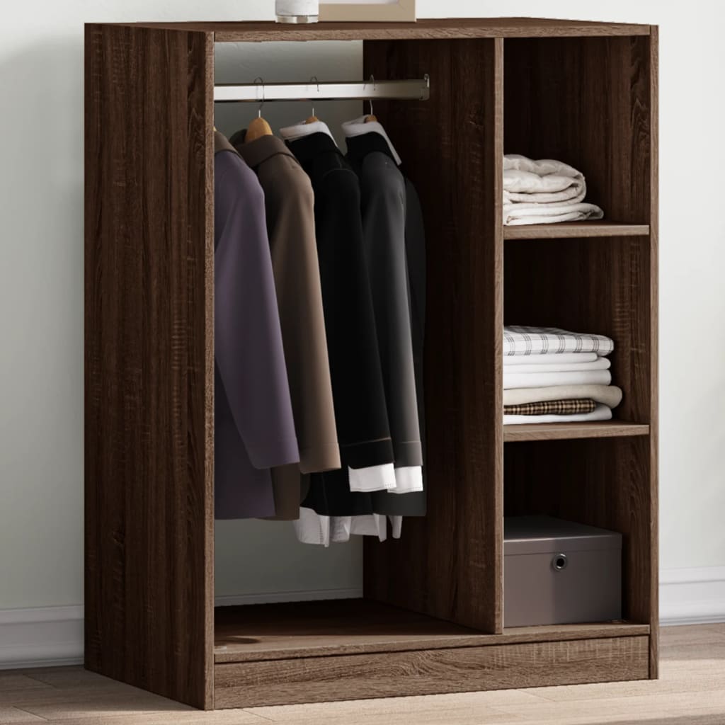 Vidaxl Garderobe 77x48x102 cm praktische Holzbraune -Eichefarbe