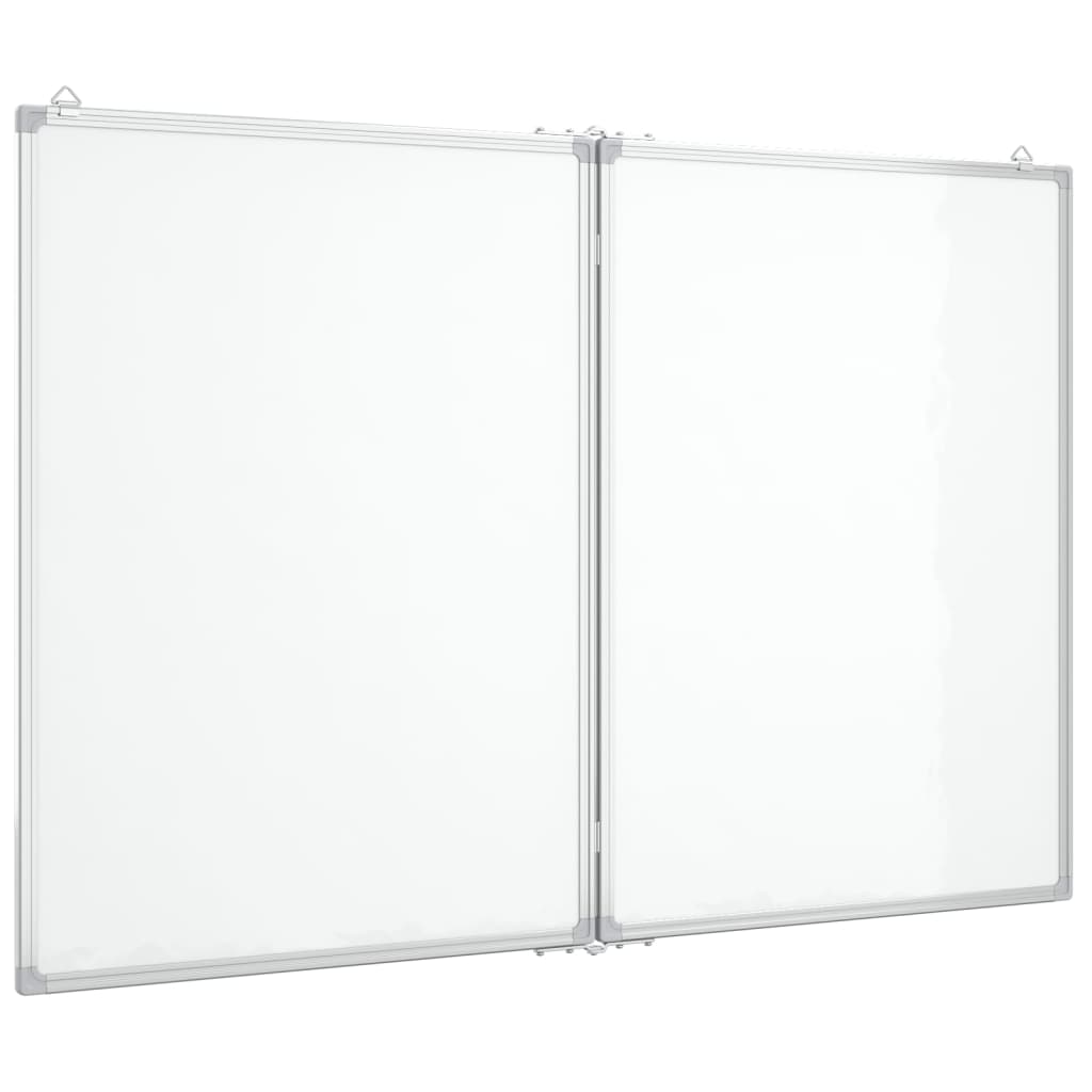 Vidaxl bela plošča magnetno zložljiva 120x80x1,7 cm aluminij