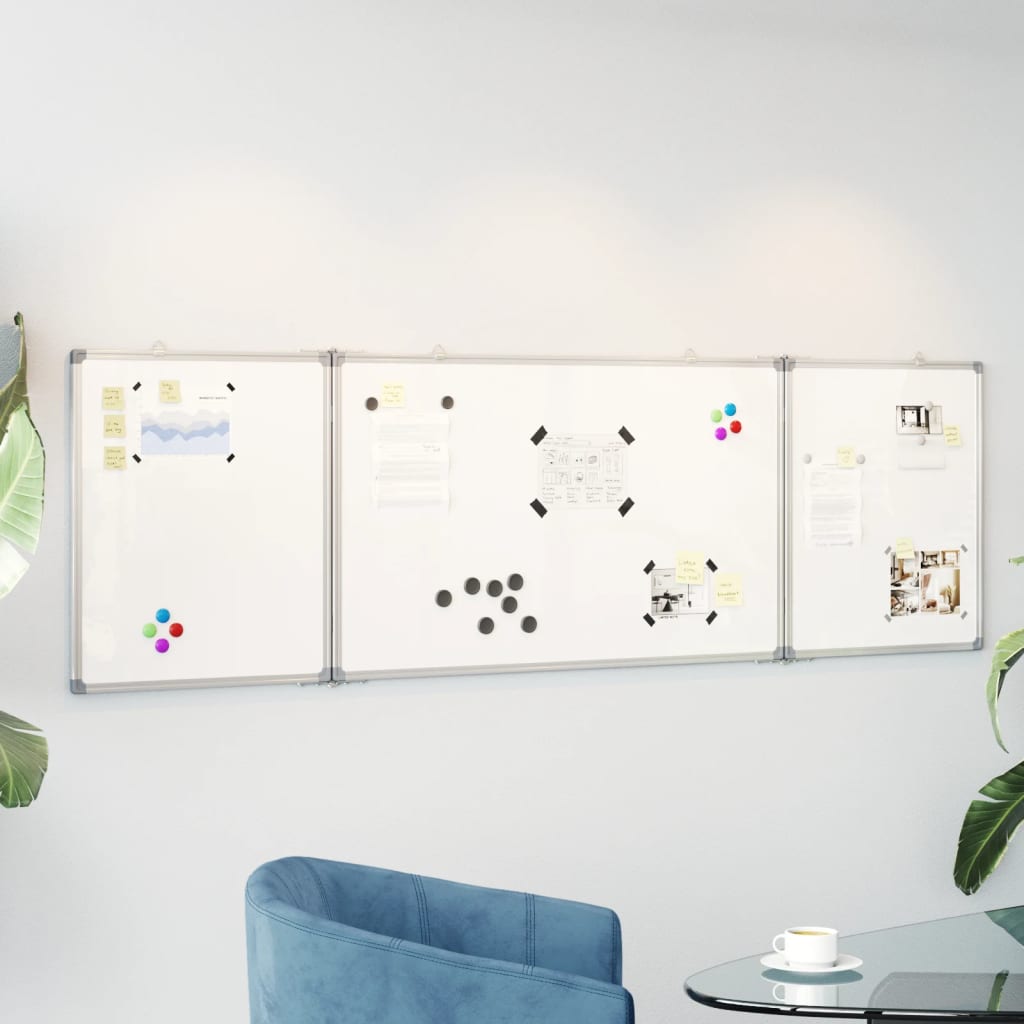 Vidaxl Whiteboard pliant magnétiquement 200x60x1,7 cm Aluminium