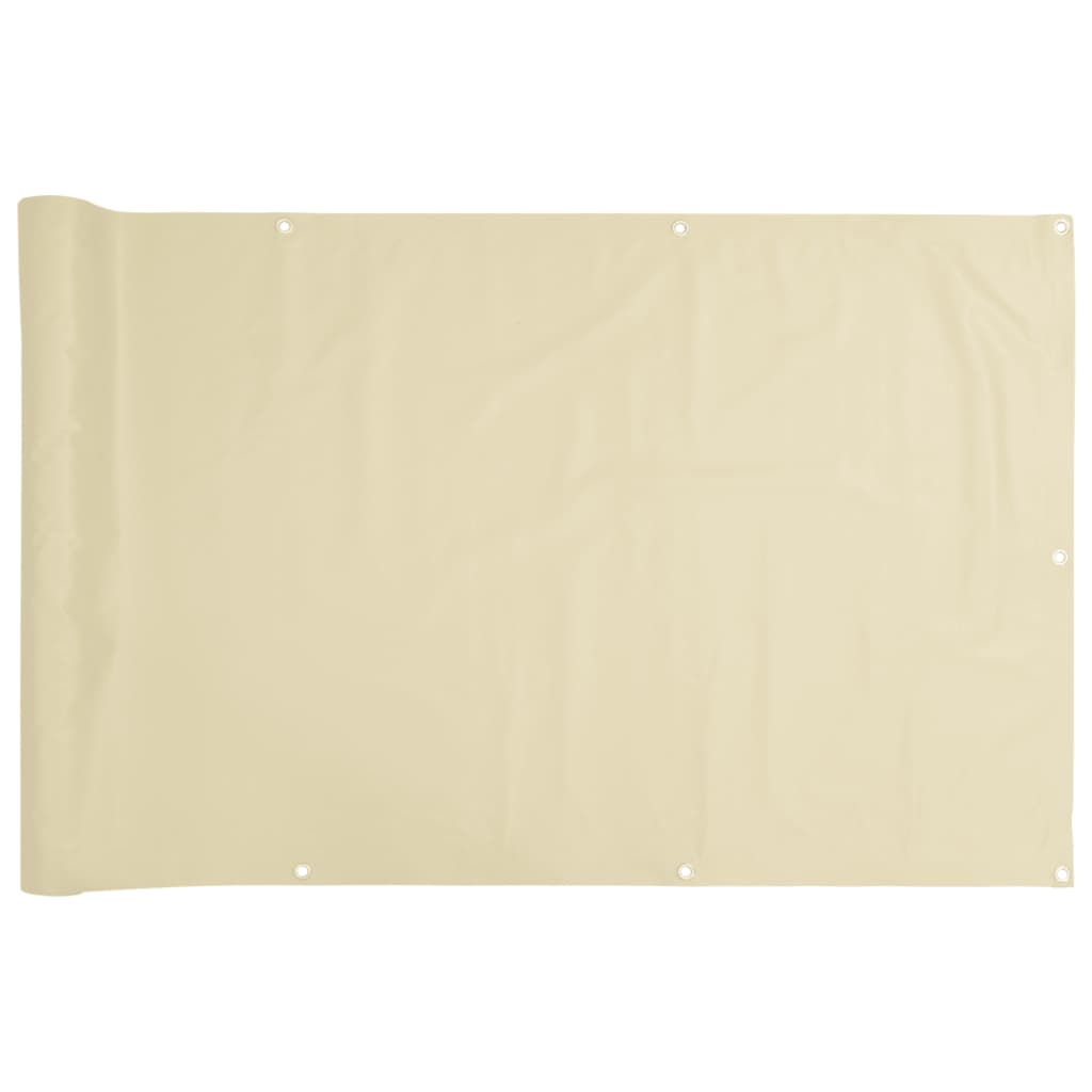 Écran de balcon Vidaxl 300x75 cm PVC Cream -Colored