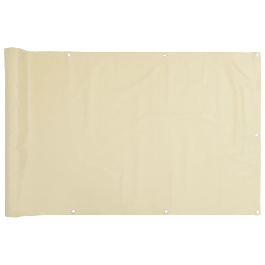 VidaXL Balkonscherm 1000x75 cm PVC crèmekleurig