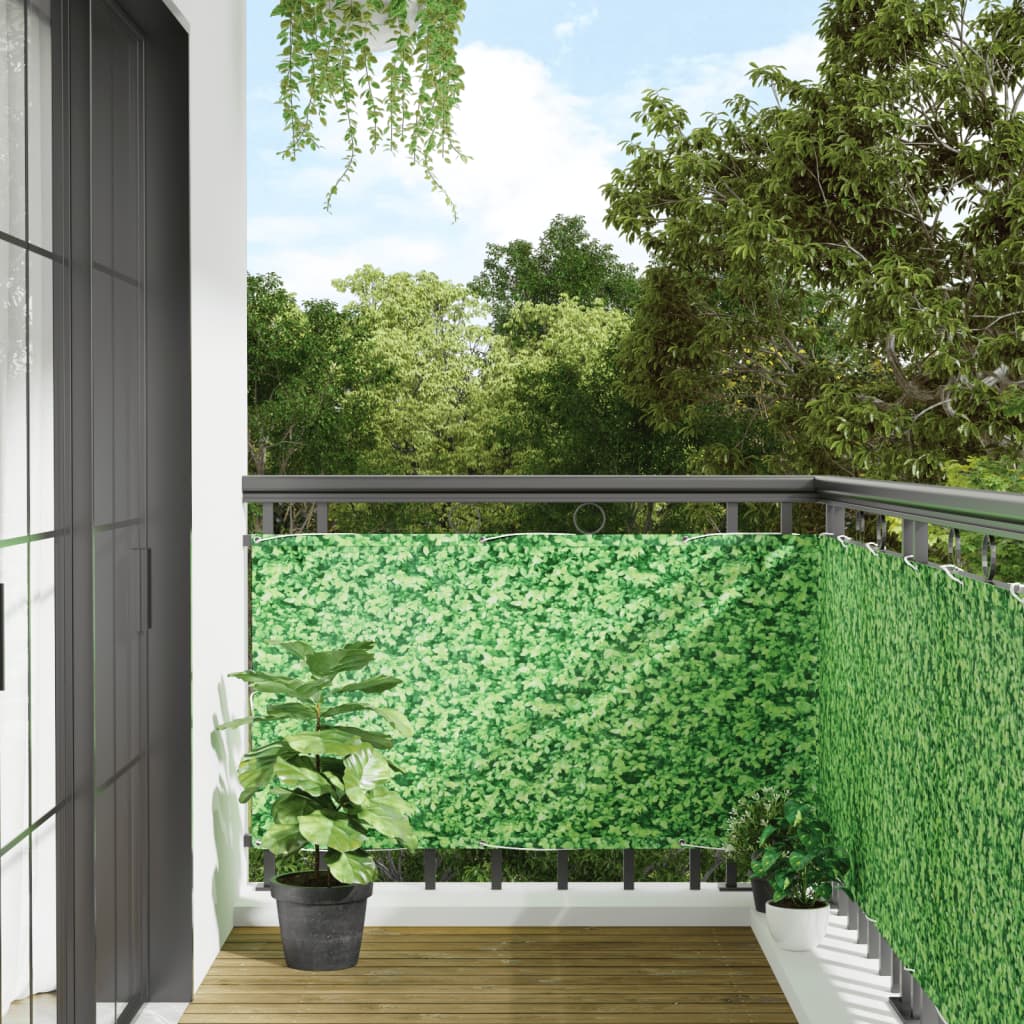 Vidaxl Schermo dello schermo del balcone Pattern 500x75 cm PVC verde