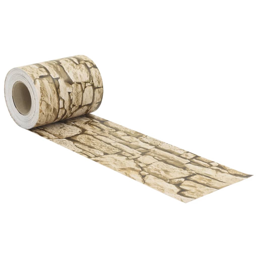 Vidaxl tuinscherm grof steenpatroon 35x0,19 m pvc beige