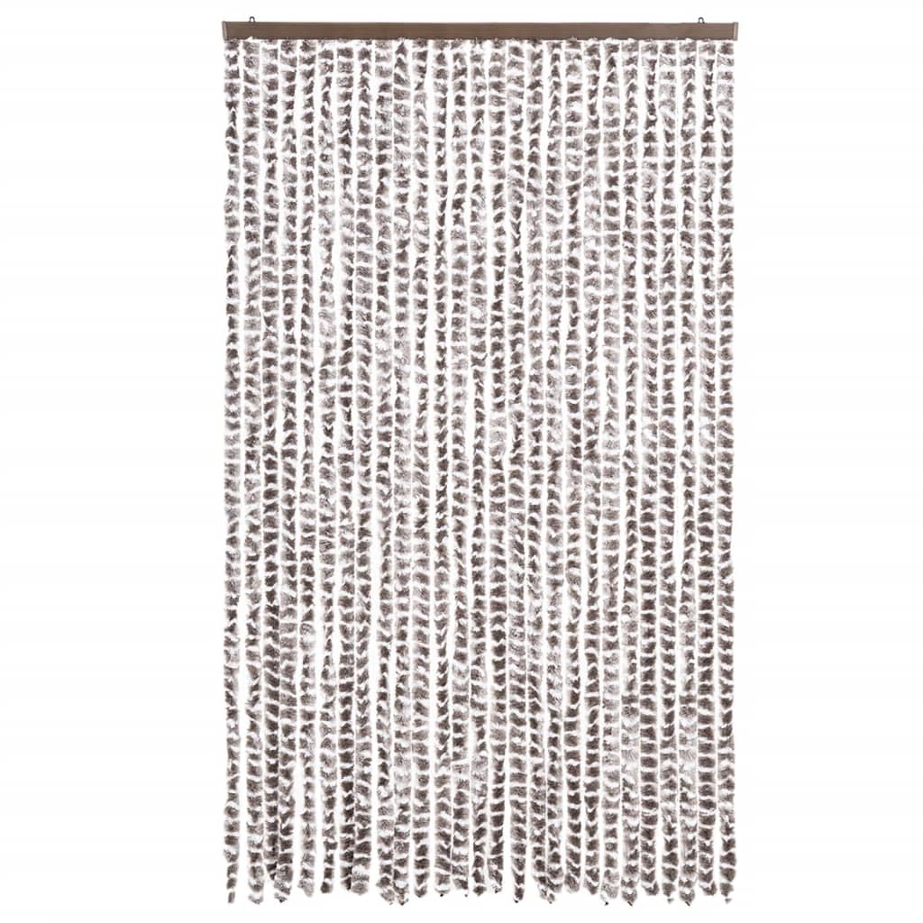 Vidaxl vliegengordijn 118x220 cm chenille taupe en wit