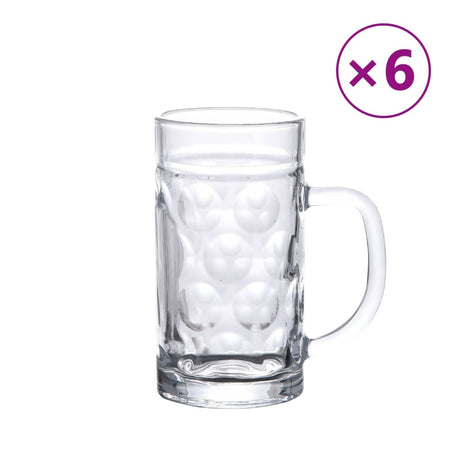 VidaXL Bierpullen met handvat 6 st 500 ml glas