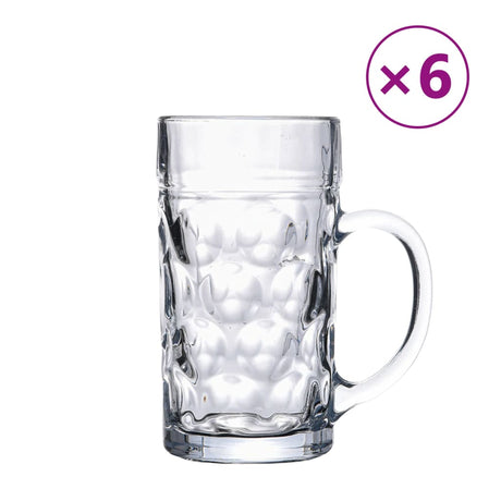 VidaXL Bierpullen met handvat 6 st 1000 ml glas