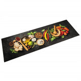 Vidaxl Mat de cocina Herba lavable estampado 60x180 cm Velvet