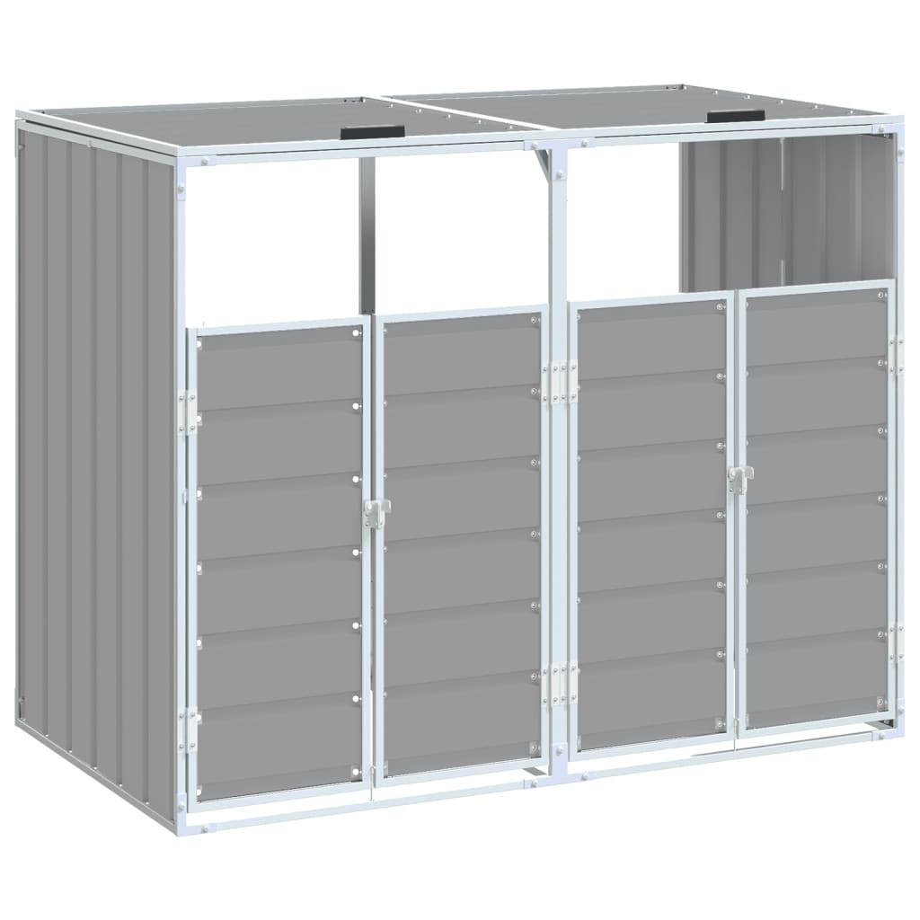 Vidaxl containerberging voor 2 containers 144x81x113 cm staal grijs