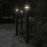 VidaXL Buitenvloerlampen 3 st met stopcontact 110 cm aluminium zwart