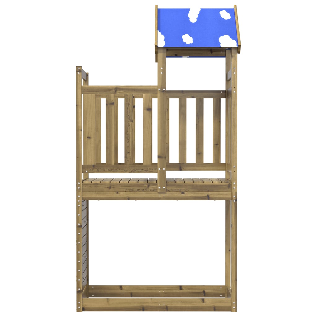 Vidaxl Play Tower With Rock Wall 110.5x52.5x215 cm impregnert tre