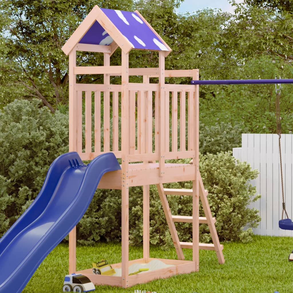 VidaXL Play tower with ladder 110.5x52.5x215 cm solid douglashout