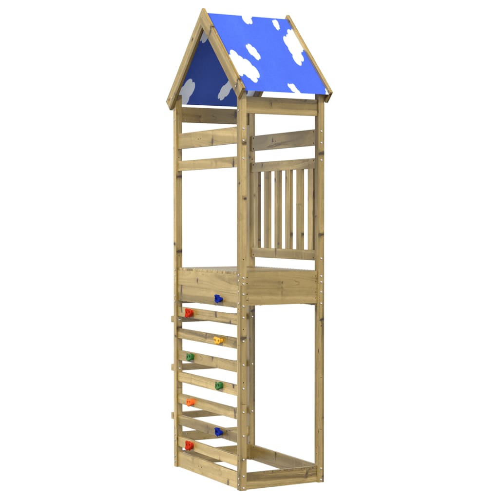 Vidaxl Play Tower med klatrevegg 85x52.5x265 cm impregnert tre