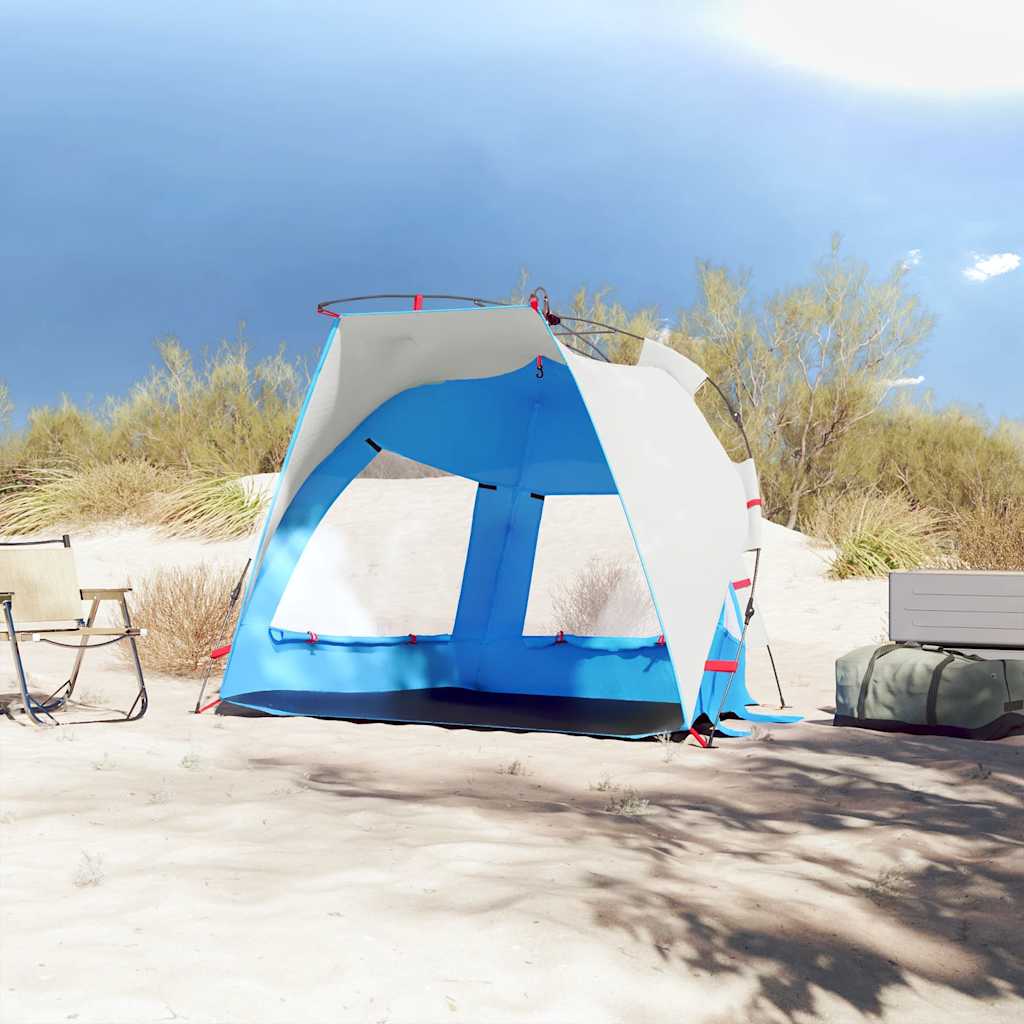 Vidaxl Beach Tenda per 2 persone impermeabile a rilascio rapido azzurro blu azzurro