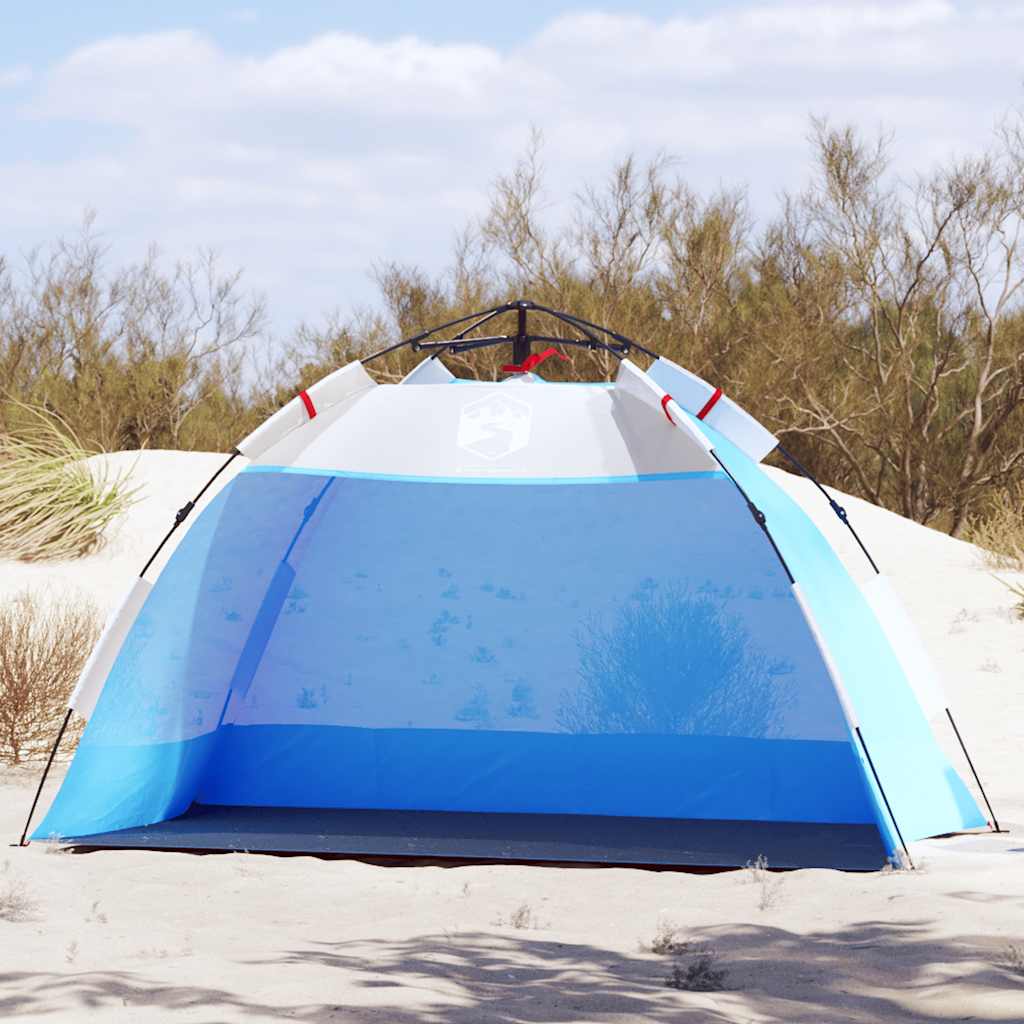 Vidaxl Beach Tenda per 2 persone impermeabile a rilascio rapido azzurro blu azzurro