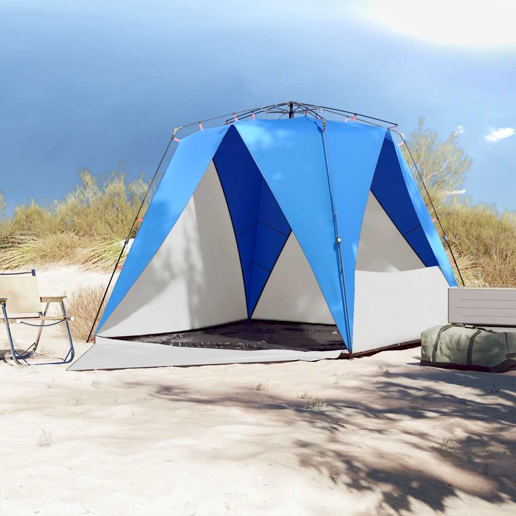 Vidaxl beach tent 4-person waterproof fast-release azure blue