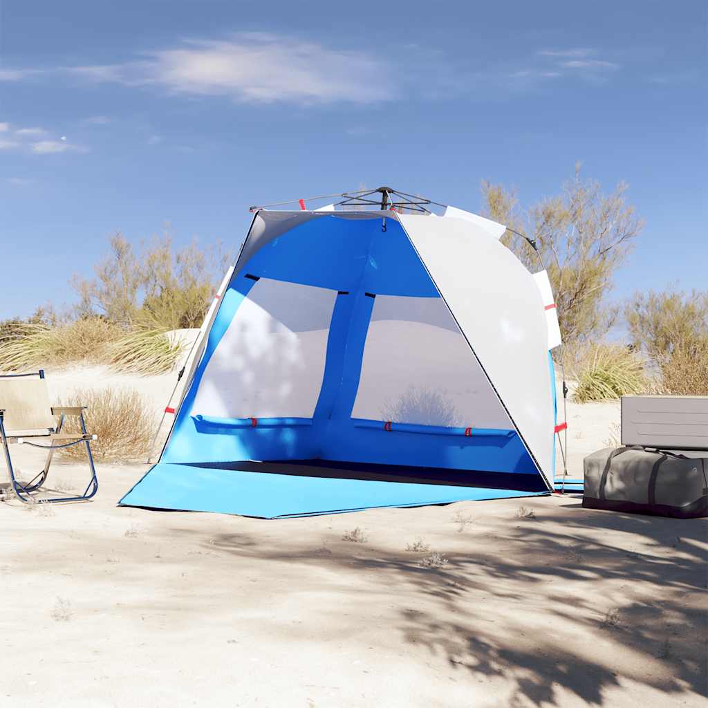 Vidaxl beach tent 3-person waterproof fast-release azure blue